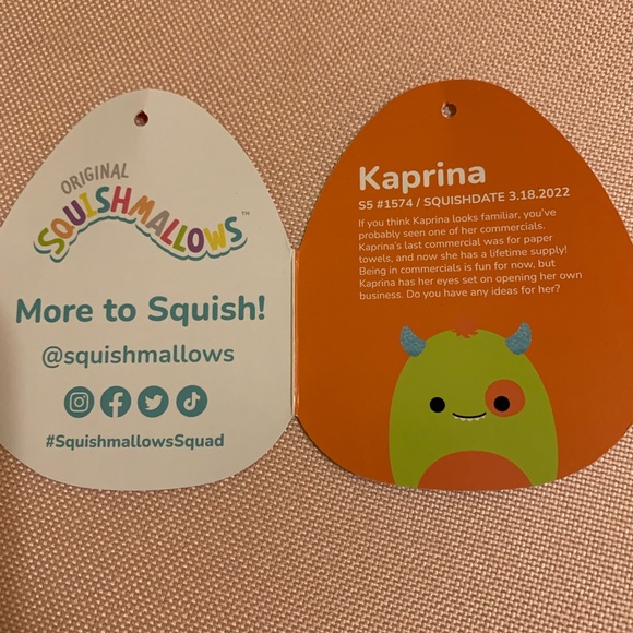 Squishmallow- 5” Kaprina the green monster - Picture 5 of 5